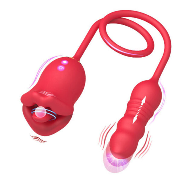 mouth tongue vibrator,thrusting bullet,lip tongue vibrator,rose mouth vibrator,mouth vibrator with thrusting