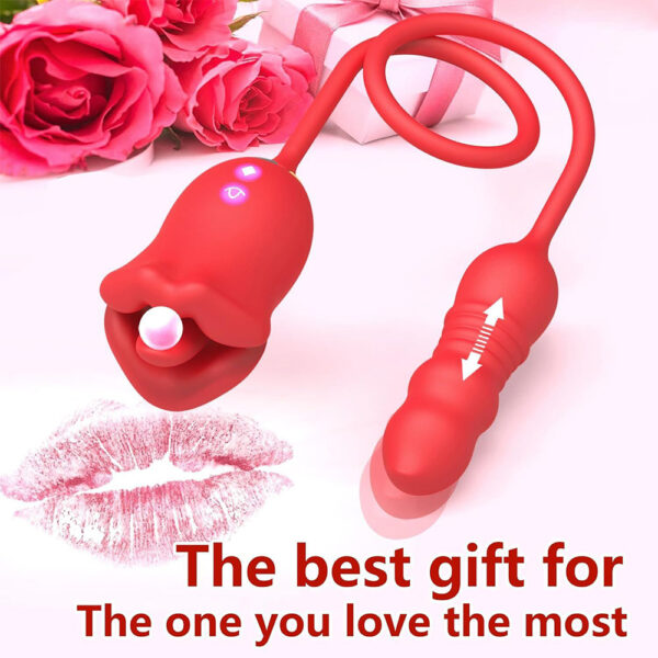 mouth tongue vibrator,thrusting bullet,lip tongue vibrator,rose mouth vibrator,mouth vibrator with thrusting