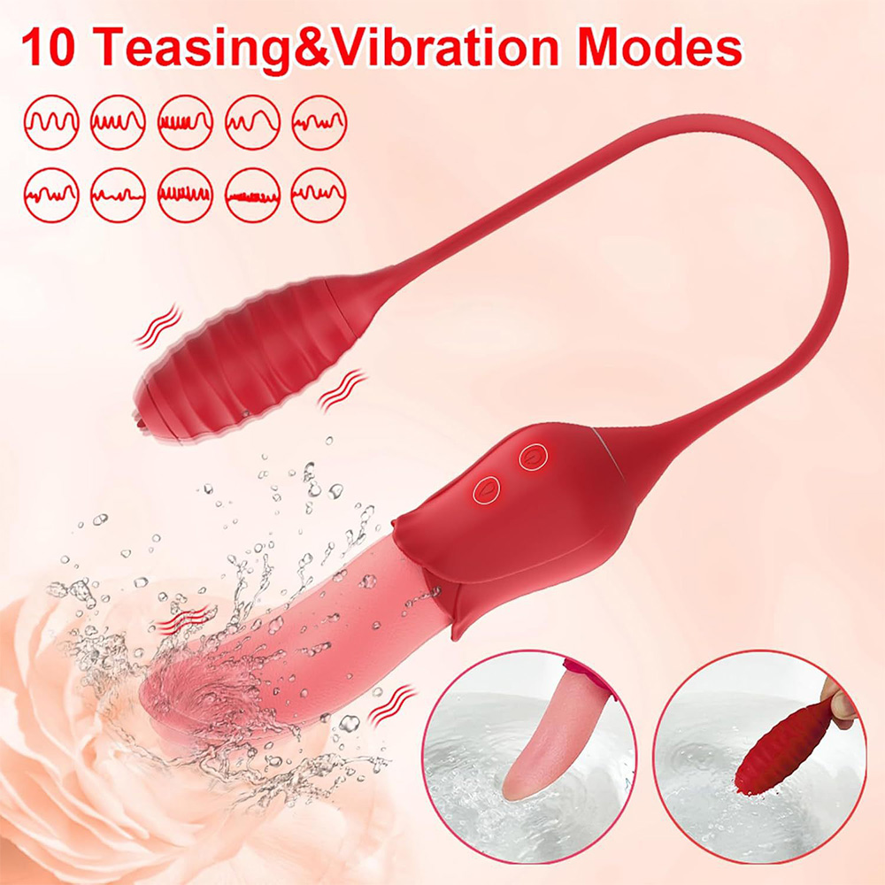 tongue licking vibrator,licking vibrator,rose tongue vibrator,rose licking vibrator,rose tongue with vibrating egg