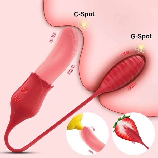 tongue licking vibrator,licking vibrator,rose tongue vibrator,rose licking vibrator,rose tongue with vibrating egg