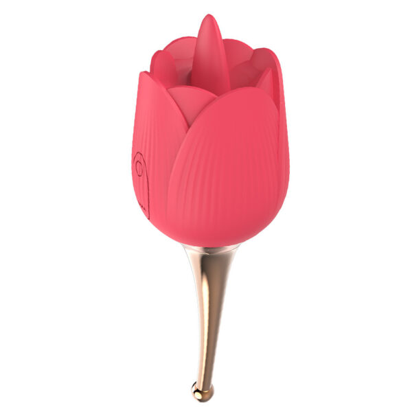 rose tongue vibrator,tongue vibrator,rose tongue toy,rose with two attachments,clitoral vibrator