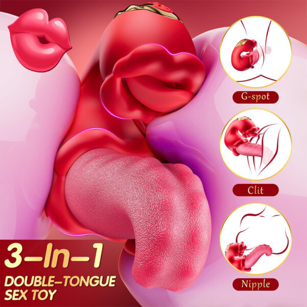 double tongue vibrator,tongue vibrator,clit licking stimulator,realistic tongue vibrator,mouth tongue vibrator