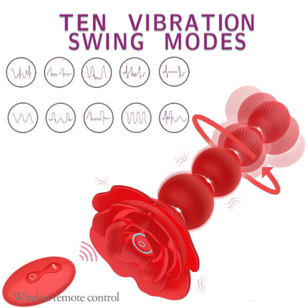 rose anal bead vibrator,bead vibrator,remote control bead vibrator,rose anal bead,rose anal vibrator