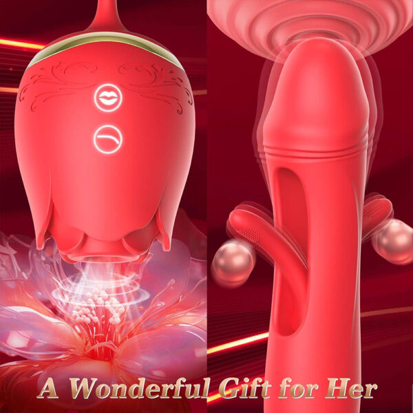 rose sucking vibrator,clit stimulator,flapping vibrator,rose tongue vibrator,rose clit sucker