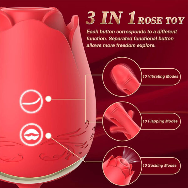 rose sucking vibrator,clit stimulator,flapping vibrator,rose tongue vibrator,rose clit sucker