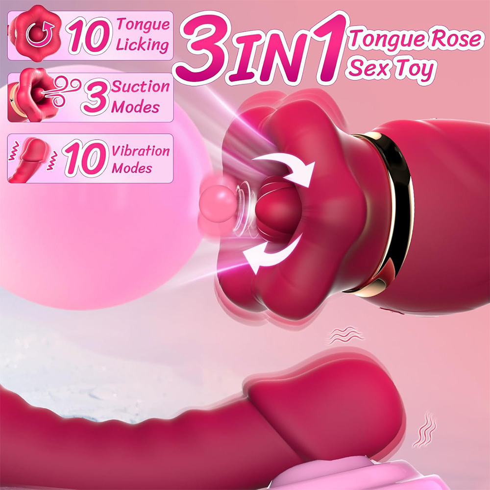 rose tongue vibrator,g-spot stimulator dildo,rose sucking vibrator,tongue licking vibrator,g-spot stimulator